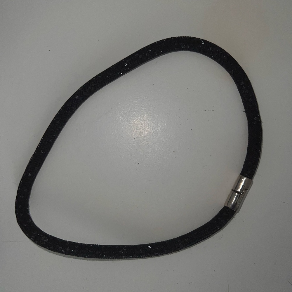 Black Mesh Swarovski Crystal Necklace
